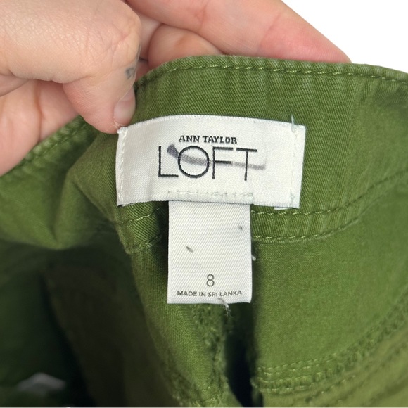 Loft Y2K Cargo Utility Gorpcore Drawstring Twill Cotton Flat Front Shorts Green - Picture 7 of 10